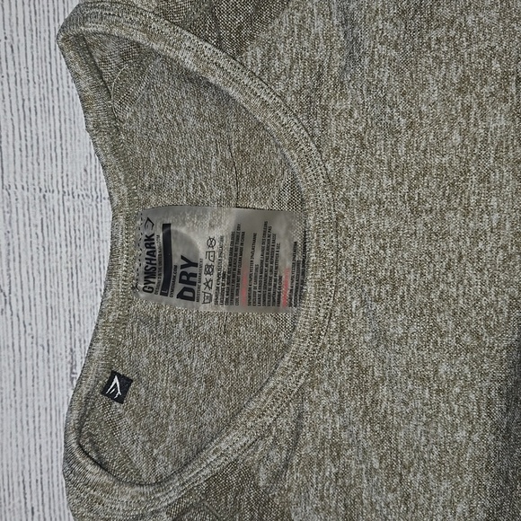 Gymshark Women's Flex Crop Top Heather Green/Off White Size L - Picture 3 of 8